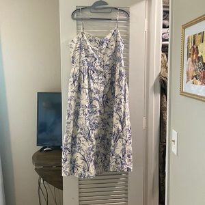 H&M blue and white midi dress